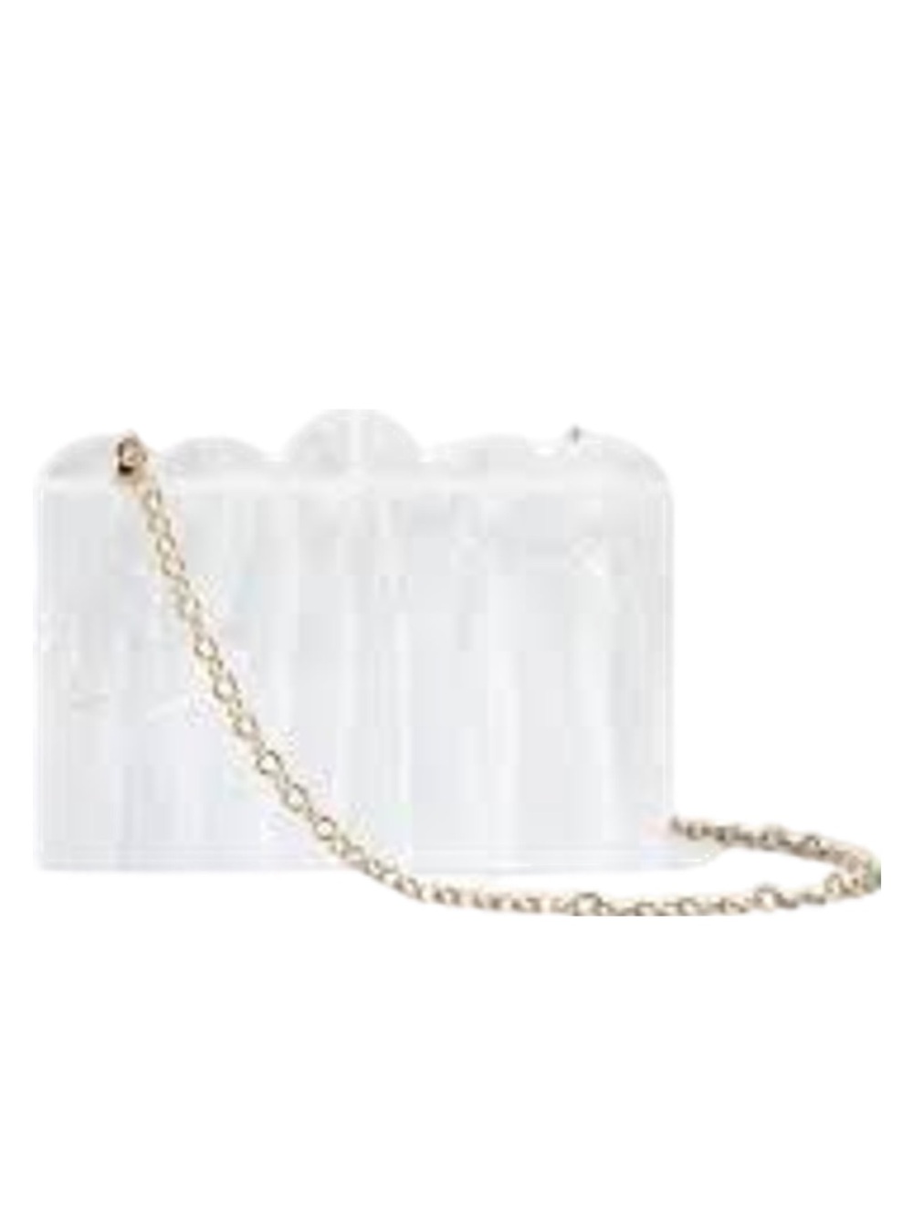 Aguabendita x Target White Acrylic Clutch with Gold Chain Strap